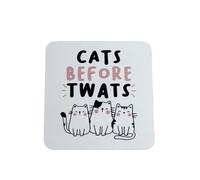 Krf182 Décoration en bois en forme de chat mignon pour maison, restaurant, table, coussin isolant (blanc, 9 x 9 cm)