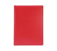 Krf210 Mallette en cuir avec logo/texte/bloc-notes pour CV d'affaires, entretien, noir, rouge, bleu (rouge, 24 x 32 cm)