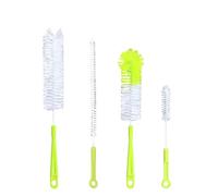 Krf73 Brosse de nettoyage pliable à long manche pour nettoyer les biberons, les biberons, les gobelets, les mangeoires à oiseaux, les vases et la cuisine (vert, taille unique)