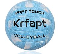 Krfapt Balles de volley de beach-volley officiel Taille 5, Touch Volley Ball, entraînement pour extérieur et intérieur - Bleu