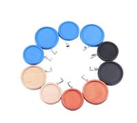 KRFVGYQNK Bases de pendentifs à sertir vierges, Plateaux à pendentif ronds en bois naturel, 40 pièces multicolores 25-30mm for la fabrication de bijoux DIY(Mix,30mm)