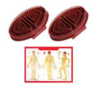 KRFWGUU Brosse Corps, 2Pcs Brosse De Massage Lymphatique, Brosses De Massage Meridian Avec Schéma D'Acupuncture, Complet Du Corps Anti Cellulite, Pour Le Cou Le Dos Les Lombaires Et Les Pieds