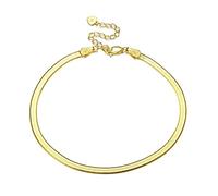 KRFY 925 Bracelet Cheville en Argent pour Femme 18K plaqué or Blanc Taille Diamant Cubain Figaro Chevrons Mariner Paperclip Link Chaîne Bracelets de Cheville pour Femme Bijoux de Plage