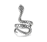 KRFY Bague Serpent en Argent 925 en CZ AAA Bague Ouverte Ajustable Bague de Déclaration Plaquée Or Blanc Bague Empilable pour Femme Argent