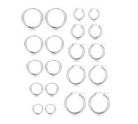 KRFY Petites Boucles D'oreilles Créoles pour Femmes Hommes Léger Huggie Click-Top Acier Inoxydable Dormeur Cartilage Boucles D'oreilles Sans Fin Hypoallergénique 8/10/12/14/16mm 10 Paires