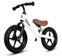 KRIDDO Draisienne pour Tout-Petit dès 2 à 5 Ans - Double roulement pour Une Conduite Fluide, Plaque décorative Mignonne, siège et Guidon réglables, pour Enfants de 2 à 3 Ans, Blanc