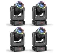 KRIDERISH LED 150W Lumière de Scène Tête Mobile, RGBW Gobo dmx512 Spot Zoom Lumières de Fête avec Effet de Focus 13°-15° 7 Patrons 7 Couleurs 3 Prismes Pour Scène Disco DJ Bar Fête Noël 4PCS