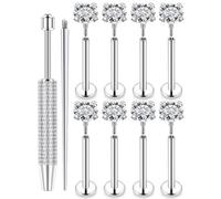 Kridzisw Piercing de nez à dos plat 16 g en acier inoxydable chirurgical fileté à l'intérieur pour cartilage, hélix, tragus, labret, méduse, monroe, lèvre, femme et homme, argenté, 7 mm