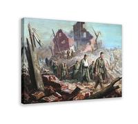 Kriegsgefangene, Tasche Von Falaise, Frankreich Gemälde Von Orville Fischer - Reproduction sur toile - Décoration murale pour salon, chambre à coucher - 50 x 75 cm