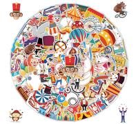Krilulcy Lot de 100 autocollants cirque, autocollants avec motif cirque, graffiti, astétique autocollants, autocollants en vinyle imperméables, mode personnalisés décoratifs pour voiture, ordinateur