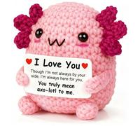 Krinisou Axolotl Animaux positifs au Crochet, Cadeaux de Saint-Valentin « I Love You » pour Elle, Relation Longue Distance, Cadeaux d'anniversaire pour Petite Amie, Fille, Meilleure Amie, Meilleure