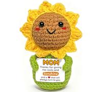 Krinisou Cadeau pour maman de la part de sa fille ou de son fils - Joli tournesol au crochet, joli cadeau sentimental significatif pour la fête des mères, un anniversaire, ou juste parce que