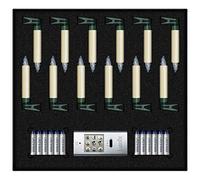 Krinner Lumix 75522 Superlight Bougies Mini sans fil de base Set (en et), 0,01 W extérieur, ivoire, 1,5 x 1,5 x 9 cm