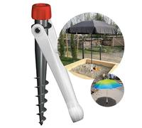 Krinner Vario Drill - Support de Parasol - Cheville de Sol - Blanc - pour Plage, Terre, Prairie, Jardin, Loisirs et Camping - Fabriqué en Allemagne - 20004