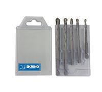 Krino - 03057700 - Lot de 5 mèches supérieures avec base hexagonale pour mur et béton - acier - 4/10 mm