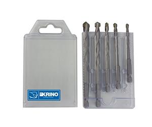 Krino - 03057700 - Lot de 5 mèches supérieures avec base hexagonale pour mur et béton - acier - 4/10 mm