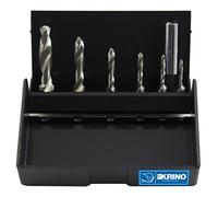 Krino 19020213 punta-maschio HSS avec queue hexagonale 1/4 pour acier et métaux, Set de 7 pièces