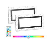 Kriogor 2Pcs 12V Lumières Intérieure à LED Lampe Eclairage, 8 feux latéraux multicolores, Plafonnier LED RV 111 LED avec Interrupteur, 1800LM réglable RV de Toit de Lampes pour Camping-Car, Bateau