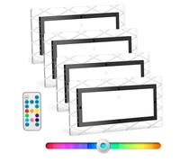 Kriogor 4Pcs 12V Lumières Intérieure à LED Lampe Eclairage, 8 Feux latéraux Multicolores, Plafonnier LED RV 111 LED avec Interrupteur, 1800LM réglable RV de Toit de Lampes pour Camping-Car, Bateau