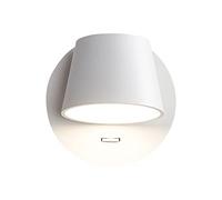 KRIPINC Applique Murale LED Rotation Non Illimitée 350° avec Interrupteur, Lampe Liseuse Murale Blanche Chaude 6W, Lampes de Lecture Murales, Applique Art Deco pour Chambre Chevet (Blanc)