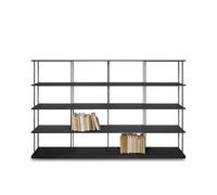 KRIPTONITE bibliothèque murale KROSSING MAXI H 109 cm avec base pour support au sol (L 200 cm Noir opaque - Métal)