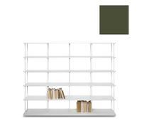 KRIPTONITE bibliothèque murale KROSSING MAXI H 135 cm avec base pour support au sol (L 200 cm Vert mat RAL 6003 - Métal)