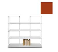 KRIPTONITE bibliothèque murale KROSSING MAXI H 137 cm avec base pour support au sol (L 150 cm Brique RAL 8004 - Métal)