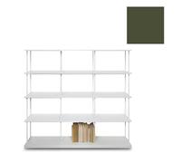 KRIPTONITE bibliothèque murale KROSSING MAXI H 137 cm avec base pour support au sol (L 150 cm Vert mat RAL 6003 - Métal)