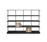 KRIPTONITE bibliothèque murale KROSSING MAXI H 137 cm avec base pour support au sol (L 200 cm Noir opaque - Métal)