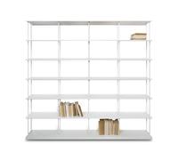 KRIPTONITE bibliothèque murale KROSSING MAXI H 161 cm avec base pour support au sol (L 200 cm blanc opaque - Métal)