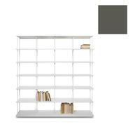 KRIPTONITE bibliothèque murale KROSSING MAXI H 203 cm avec base pour support au sol (L 200 cm Anthracite mat RAL 7022 - Métal)