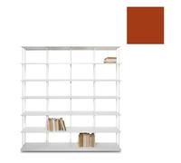 KRIPTONITE bibliothèque murale KROSSING MAXI H 203 cm avec base pour support au sol (L 200 cm Brique RAL 8004 - Métal)
