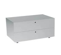 KRIPTONITE meuble à tiroirs sur roulettes 2 tiroirs L 90 cm (aluminium anodisé - Aluminium et bois)