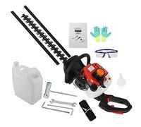 Kripyery 1 lot de taille-haies de 61 cm, moteur à gaz refroidi par air à 2 temps, bouteille de gaz 26 cc, lames dentelées double face, taille-haie sans fil, cisaille à gazon sans fil, tondeuse à main