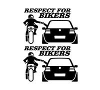 Kripyery 2pcs / Réglage du respect des motards Stickers vinyle de corps de véhicule intéressants Noir