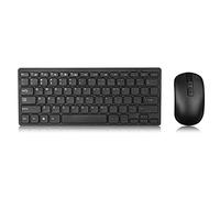 Kripyery Souris de Clavier sans Fil Set Ergonomic Optical Tracking 2,4 GHz Bluetooth Computer Keyboard Mouse Combo pour Android Noir
