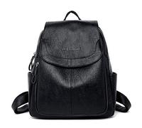 Kris Anna Lettre Gaufrage Sac à Main porté Dos avec Rabat pour Femme Noir