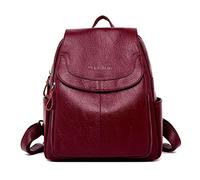 Kris Anna Lettre Gaufrage Sac à main porté dos avec Rabat pour Femme Vin rouge