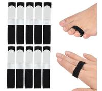 Kris-kikomy Lot de 10 sangles de doigt Buddy Tape avec crochet et boucle rembourrés antidérapants, une solution lavable et réutilisable pour soutenir les doigts blessés (noir)