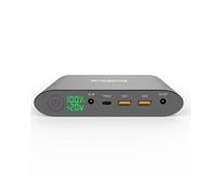 Krisdonia Batterie Externe 25000mAh pour PC Portable, Sortie DC Réglable | Sortie DC 5-20V, double USB QC 3.0, port Type-C, 14 connecteurs pour ordinateurs portables compatibles et smartphones