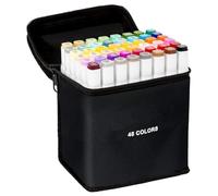 KRISFD 48 Couleurs Feutre Alcool Double Pointe Feutres Coloriage Séchage Rapide TwinMarkers Feutres à Alcool Marqueur Couleursmarqueurs d'art avec Sac en Tissu Portable