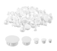 KRISFD Bouchon De Trou Blanc 120 Pièces 6/8/10/16/20mm Bouchon Couvercle De Trou en Plastique Bouchon De Trou Encastrés Verrouillable Bouchon Trou De Vis Blanc pour Meubles Tube De Trou Verrouillage