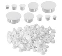 KRISFD Bouchon De Trou Blanc 190 Pièces 6/8/10/16/20mm Bouchon De Trou Encastrés Verrouillable Bouchon Couvercle De Trou en Plastique Bouchon Trou De Vis Blanc pour Meubles Tube De Trou Verrouillage