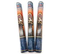 KRISHAN Encens Sainte Rita - Lot de 3 Paquets de 20g (60 bâtonnets) - Encens Religieux à brûler