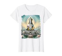 Krishna Dieu Indien Hindou mythologie spirituelle Illumination T-Shirt Graphique avec Valeur