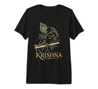 Krishna Flûte de Dieu Hindou en Plumes de Paon Cadeau de dévotion T-Shirt Haut de Gamme