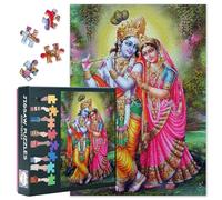 Krishna Puzzles adultes 1000 blocs, puzzle indien Krishna puzzle, dieux hindous puzzles adultes, puzzles jeux ou jouets pour amis plus âgés 50 x 70 cm