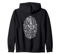 Krishna Radha Flûte Lotus Hindou Devotion Sweat à Capuche