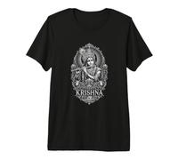 Krishna Radha Flûte Lotus Hindou Devotion T-Shirt Haut de Gamme