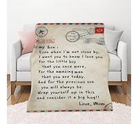 KRISIN Couverture de Lettre Anglais Hiver Chaud Poste Couverture à Mon Fils/à ma Fille Lettre Couverture enveloppe Couverture Douce Flanelle Couverture pour Chambre Salon